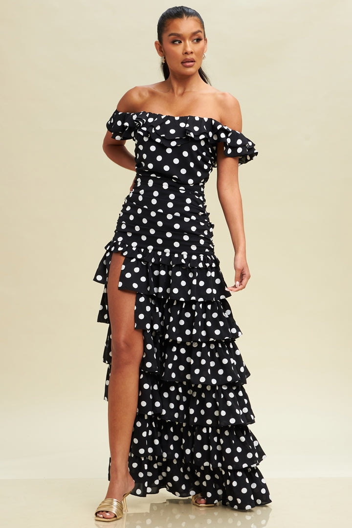 Black Pretty Woman Polka Dot Dress