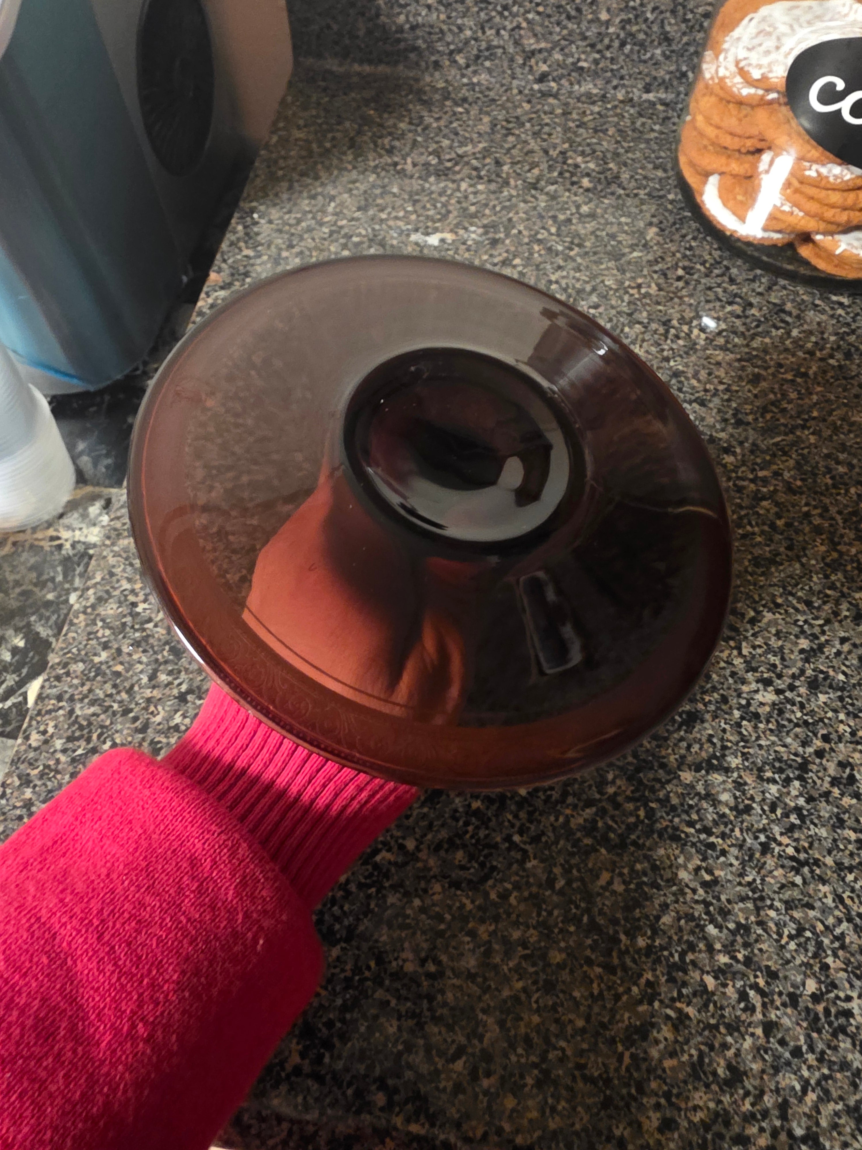 Vintage Amber Glass tray - Decorative Collectible with litle handles